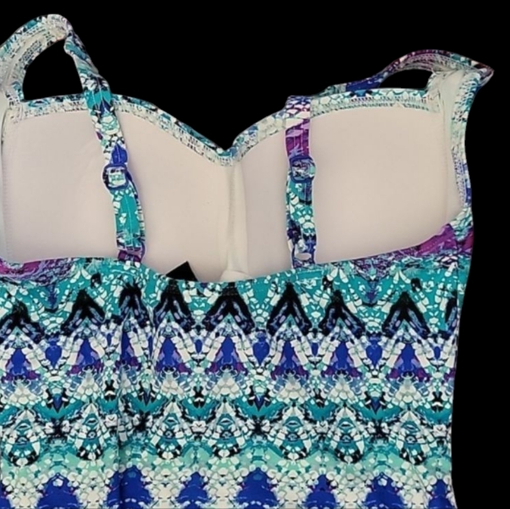 NipTuck Blue and Purple Patterned Swimsuit - Picture 4 of 6